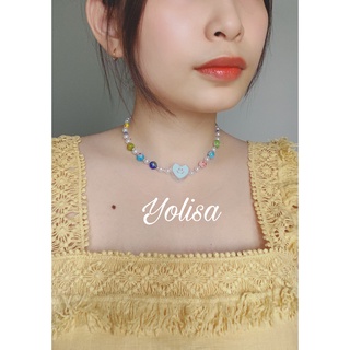 Vòng cổ nữ hạt nhựa - mặt cười hình trái tim