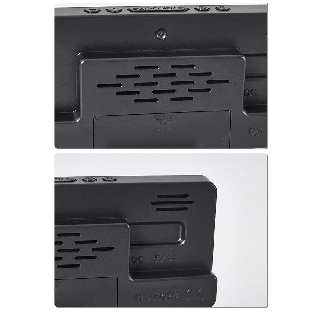 Đồng hồ báo thức YUUKII Trang trí nội thất Số đồng hồ Lịch nhiệt độ Đèn ngủ LED kỹ thuật số