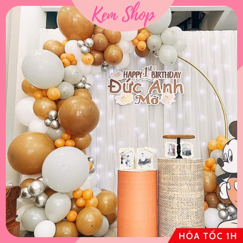 Set 30 bóng tròn nâu tây trang trí sự kiện, sinh nhật - Kem Shop K110