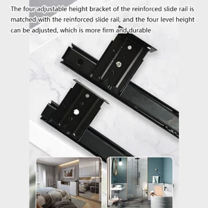 1 Pair Height-Adjustable Guides with Bearing for Drawer Keyboard Shelf
