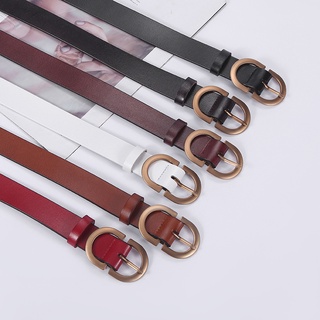 Thắt lưng, dây nịt thời trang nữ, bản rộng 2.8cm, da thật, đầu khóa hợp kim mạ màu đồng W28