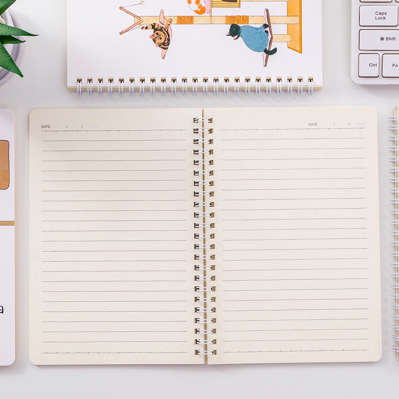 Sổ ghi chép lò xo A5 120 trang dễ thương viết vẽ cá nhân DIY Bullet Journal, Planner