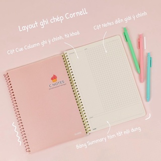 KLONG - Sổ/ Vở lò xo đơn B5 C Notes phối hợp dot và caro trên cùng 1 trang (6x6)mm - 80/120/200 trang 🐻🌸 MS: 586 587 588