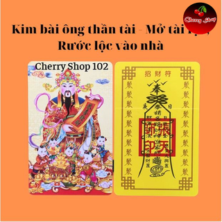 [HÀNG CHUẨN] Kim Bài Thần Tài Bỏ Bóp Ví, Bàn Thờ, Két Sắt - Khai Mở Cung Tài Lộc - Mở tài lộc, Rước lộc vào nhà