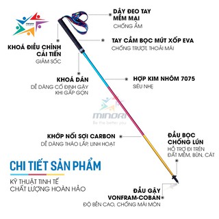 Gậy Chạy Trail Siêu Nhẹ AONIJIE E4201 Hợp Kim Nhôm 7075 - Minori Store