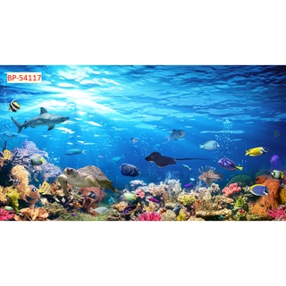 Tranh Dán Tường Đáy Biển Đại Dương 3D, dán phòng bé, bể bơi