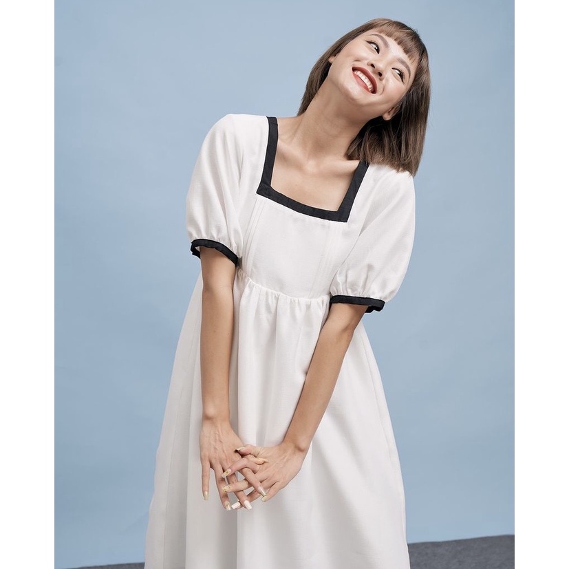 ĐẦM TRẮNG DÀI CUT OUT VÀ THẮT NƠ LƯNG - MOSS DRESS