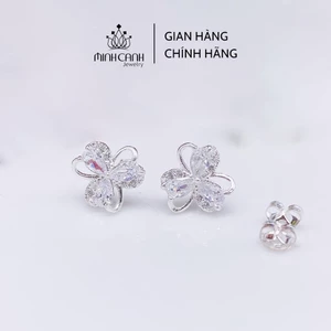Bông Tai Bạc 3 Cánh Đính Đá Minh Canh Jewelry