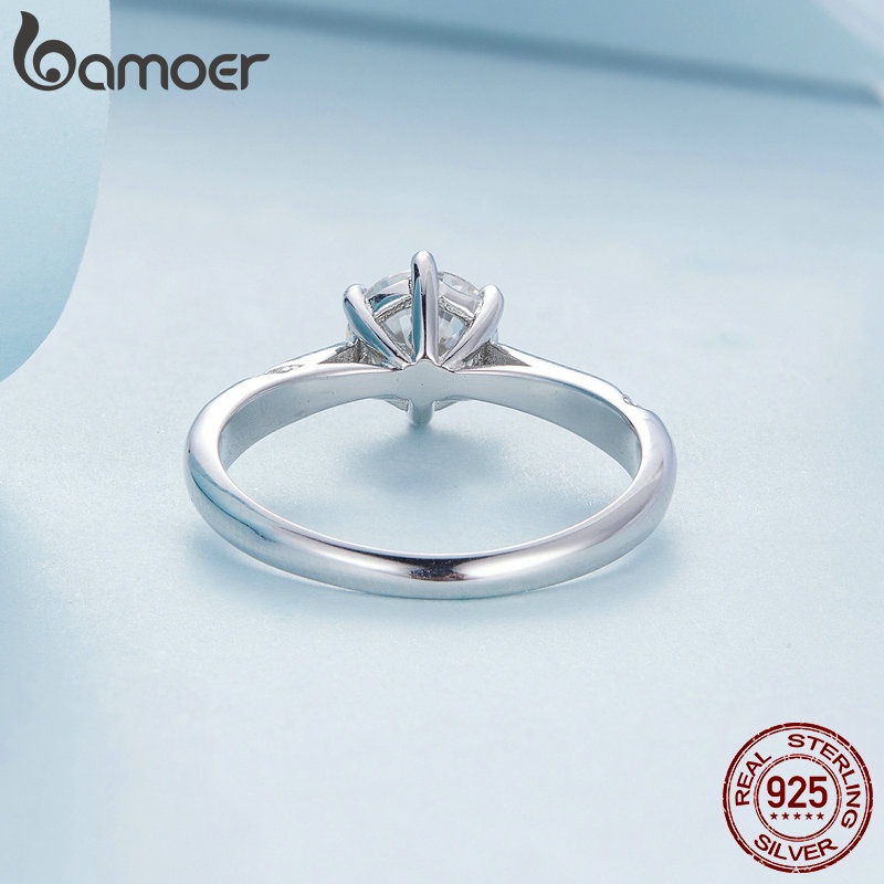 Nhẫn Bamoer Moissanite BạC 925 0.65 ThờI Trang Cho Nữ MSR003-6