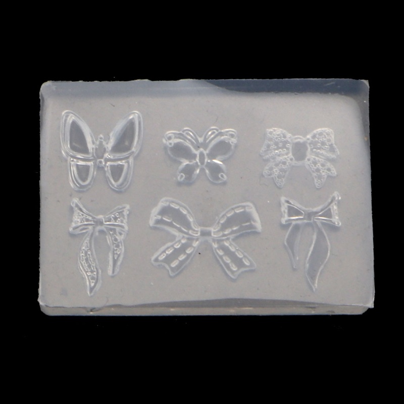 Wellb 3D Mini Nơ Khuôn Silicon Móng Tay Khắc Đúc Khuôn UV Gel Dụng Cụ Làm Móng Tay