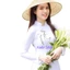 Áo dài trắng học sinh cổ vuông Hở 02 tà LỤA MỸ truyền thống may sẵn