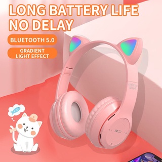 Tai Nghe Bluetooth P47 mz47 Hình Tai Mèo Dễ Thương Kèm mic Tiêu Chuẩn deerlu01