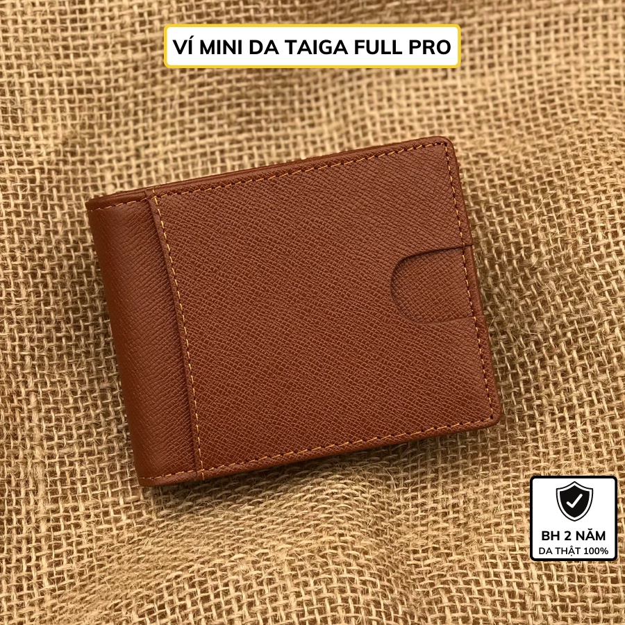 Ví mini nam nữ bóp da bò thật cao cấp chính hãng LIDAN, dáng gập nhỏ ...
