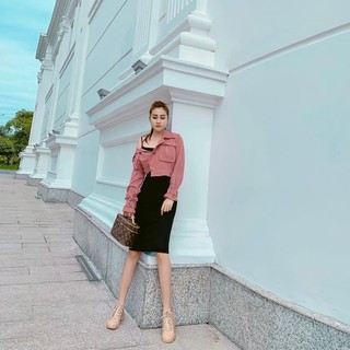🎀SET 2 MÓN🎀 Đầm Hai Dây Mix Áo Khoác Hồng Siêu Xinh, Set Áo Váy Dáng Dài Dự Tiệc