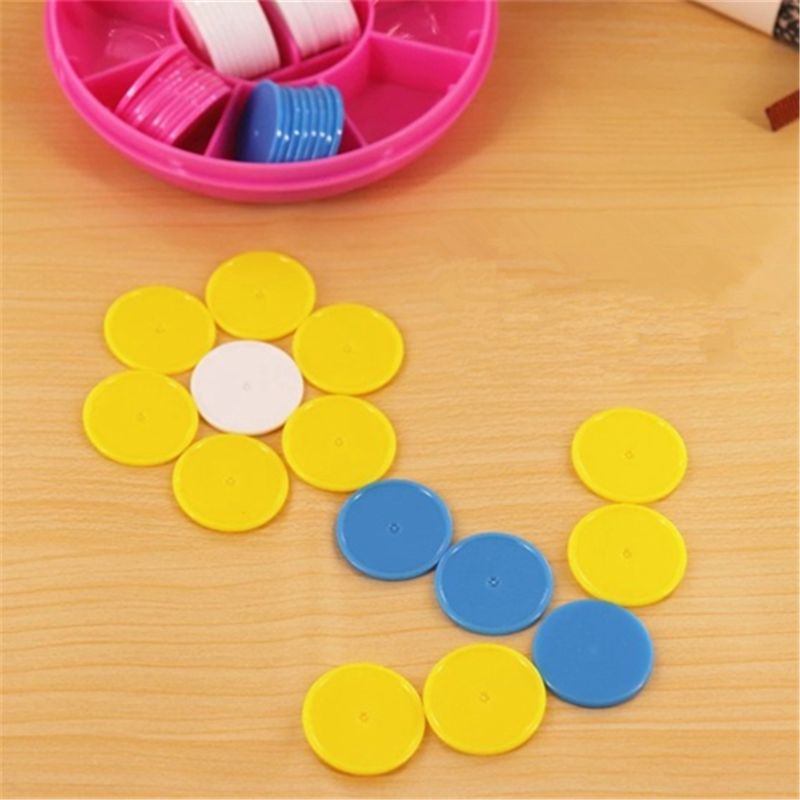 100Pcs Counters Counting Chips Plastic Markers 25 mm Mixed Colors for Bingo Chip