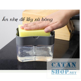 ❤️TẶNG MIẾNG RỬA CHÉN❤️Khay đựng xà bông rửa chén, Hộp ấn lấy xà bông tiện lợi  GD314-KhayMutRC