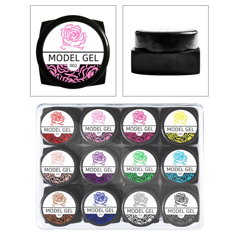 ⚝⚝Richh 12 Màu Bộ Móng Tay Khắc Gel Vẽ DIY Làm Móng Tay Hoa