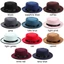 GAVESTO Fedora Mũ Vintage Thu Đông Len Rộng Vành Đầm Khiêu Vũ Tiệc Sân Khấu Hiệu Suất Mũ Cao Bồi