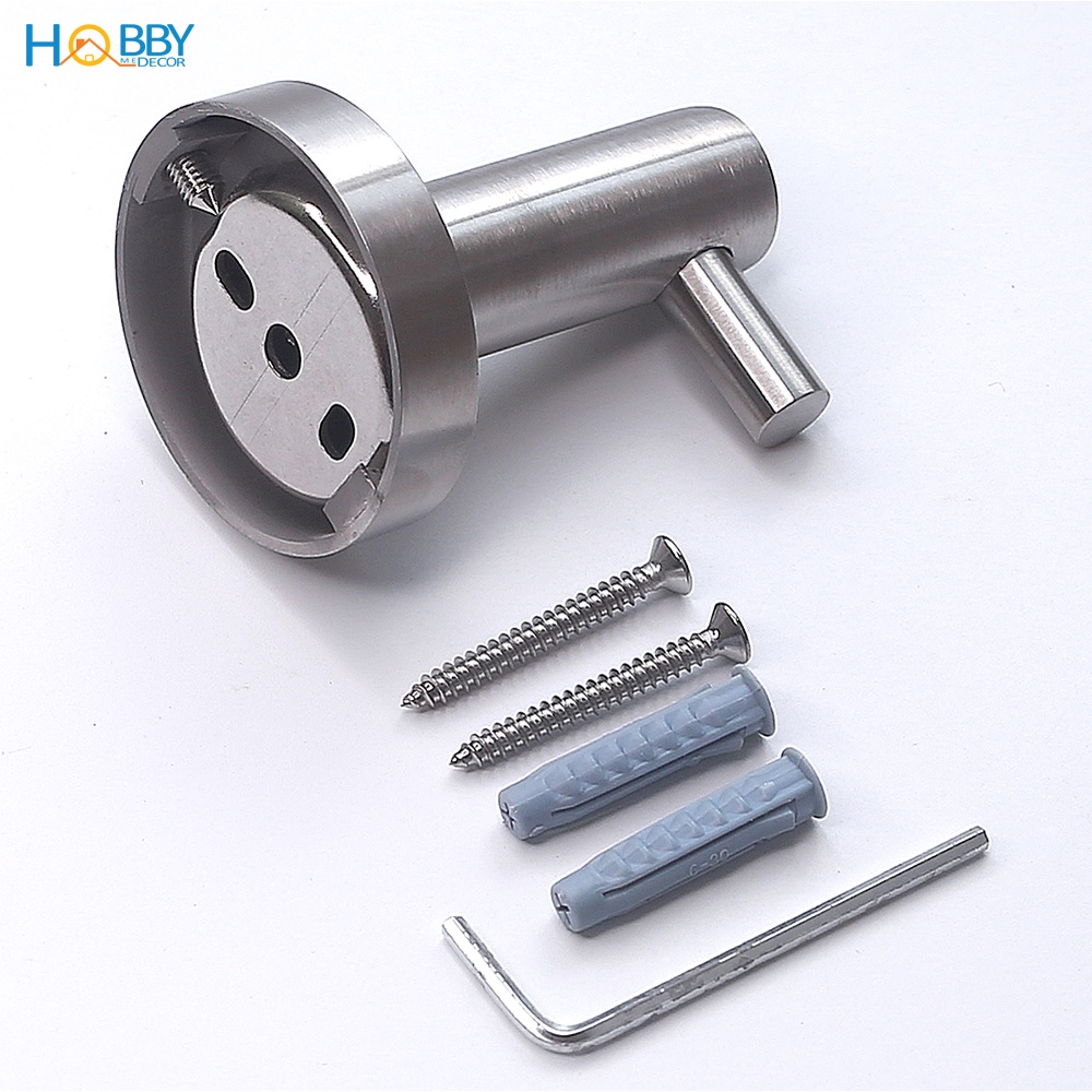 Móc treo quần áo 1 chấu nhỏ inox 304 mẫu khoan Hobby Home Decor MT1D