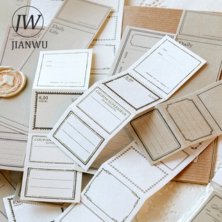 Jianwu 30 Chiếc Retro Dải Dài Tin Nhắn Memo Pad Đơn Giản Chống Dính DIY Tạp Chí Trang Trí Có Thể Ghi Chú Giấy Văn Phòng Phẩm