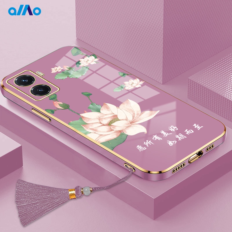 Vivo V2333 / Vivo Y03s V29 5g Y17s Y02 V21s Y02S Y35 4G Y30 5g Y16 5g Y01A Y77 5g Sáng Tạo Hoa Sen Đẹp Chống Sốc Cho Vivo Y77 Y75 Y55 5g