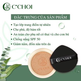 Lõi phấn nước C'CHOI HERBAL DD CUSHION che khuyết điểm, dưỡng trắng Tone 23