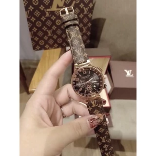 Đồng hồ LV nữ dây da nâu – Kiểu dáng thời thượng, sang trọng và bền bỉ