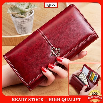 ♝Hàng CÓ SẴN♝ Sáp Dầu Ví Da Nữ Ví Dài Nữ Retro Ví Nữ Ví Nữ Đồng Xu Ví Cho Wome