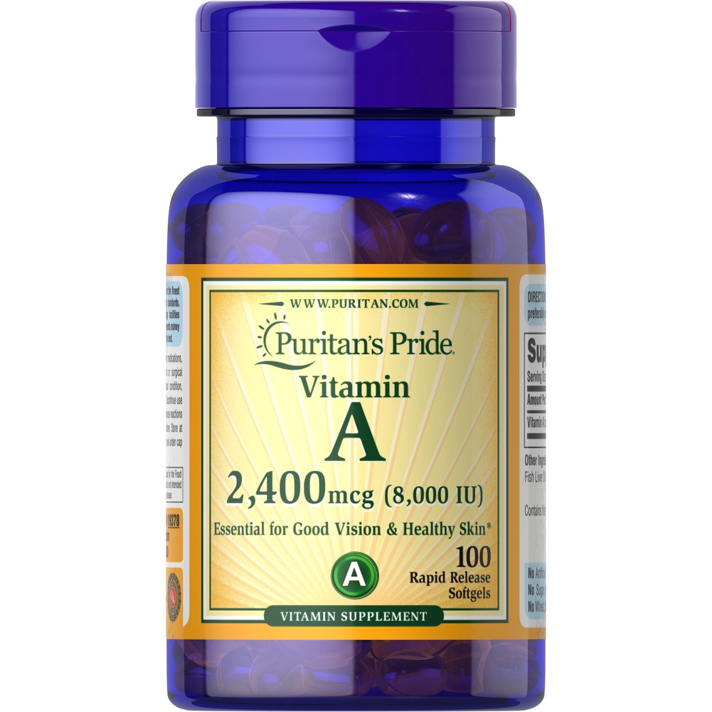 Ảnh Viên uống bổ mắt, tăng cường thị lực purritan’s pride vitamin A beta caroten 100v 1