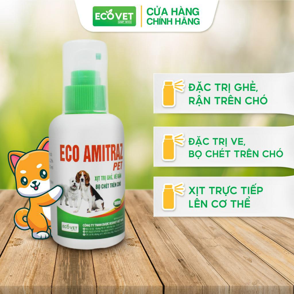 Xịt Khử Khuẩn Chó Mèo ECOVET AMITRAZ PET S Xịt Ghẻ Ve Rận Trên Chó Mèo ...