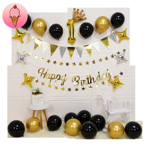 Dây Chữ Happy Birthday CNC Ép Kim Cao Cấp Trang Trí Tiệc Sinh Nhật Phong Cách Hiện Đại - Kem Shop K10