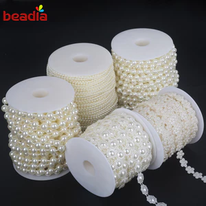 Chuỗi hạt ngọc trai BEADIA nhân tạo ABS màu ngà làm trang sức diy
