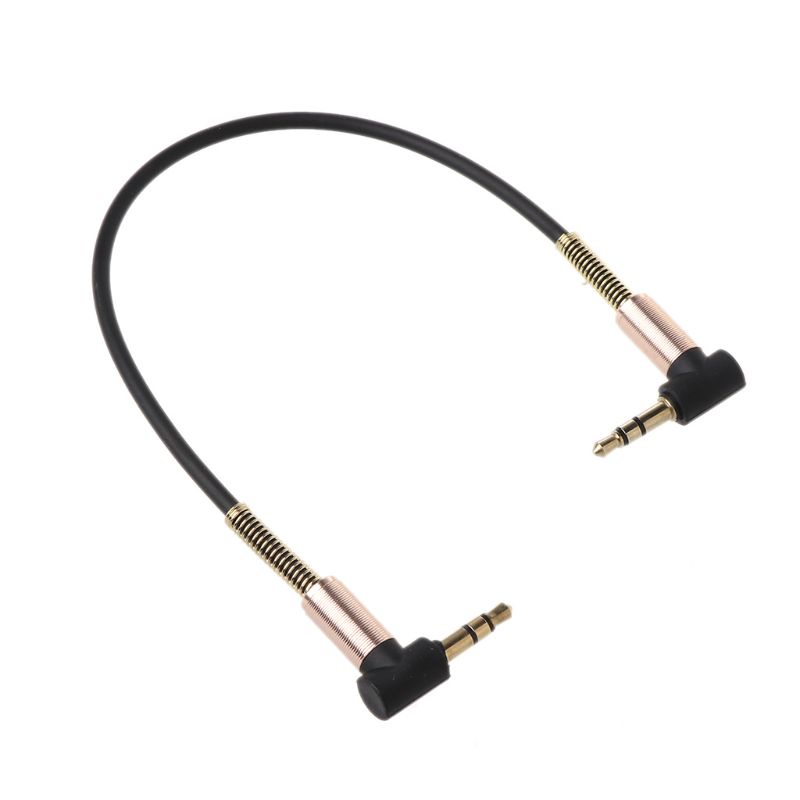 Redbaiaa1 3 5 mm đến 3 5mm Nam Jack Cáp 24cm Kép 90 Độ Uốn Xe Ô Tô Dây Aux
