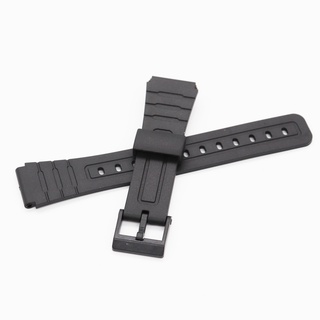 Dây Đeo Nhựa PU Màu Đen Thay Thế Cho Đồng Hồ Casio W800H SGW400H 18mm F91W / F84 / F105 / 108 / A158 / 168 / AE1200 / 1300
