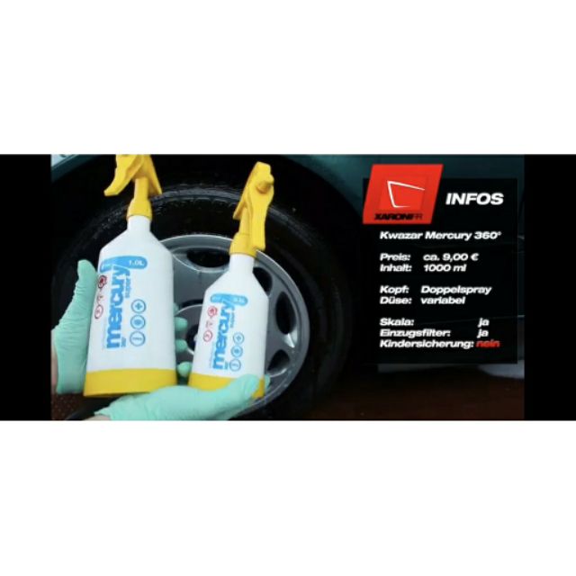 Bình xịt cầm tay 360 độ bơm 2 chiều Kwazar MERCURY SUPER PRO xuất xứ Ba Lan