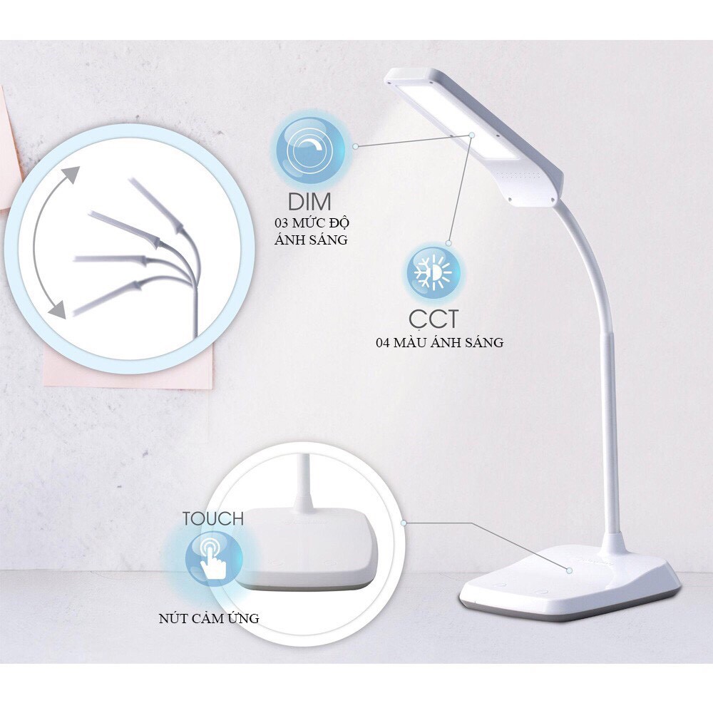 Ảnh Đèn học chống cận đèn bàn LED cảm ứng đèn đọc sách Rạng Đông RD-RL-36 6W 4 nhiệt độ màu, 3 mức ánh sáng 3