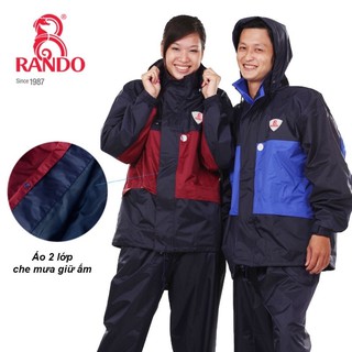 Áo Mưa Bộ RANDO RB2 Vải Dù Cao Cấp, RANDO Chính Hãng, Thời Trang Dành Cho Nam Nữ Đi Phượt, Bền Bỉ Không Thấm Nước
