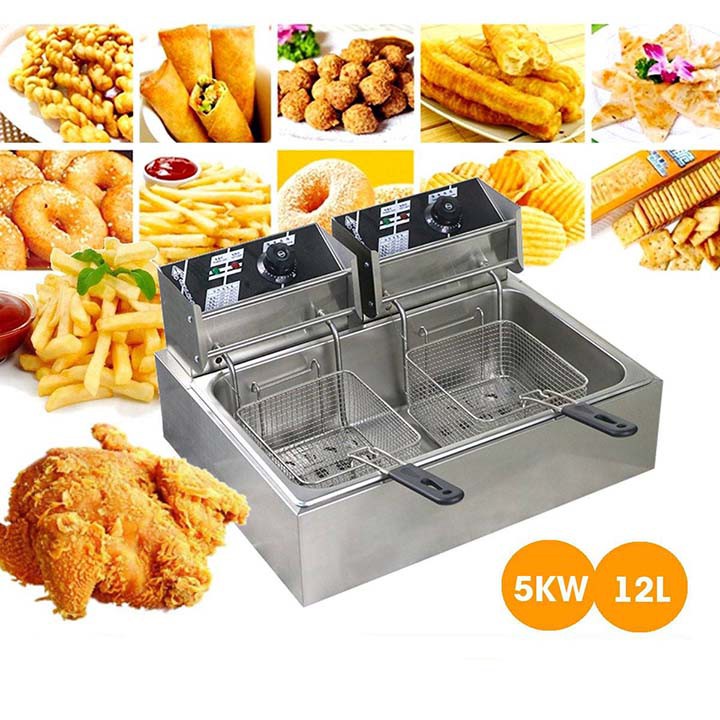 Bếp chiên 12 lít SUNNY 5000W chất liệu inox dày dặn, bền bỉ theo thời gian