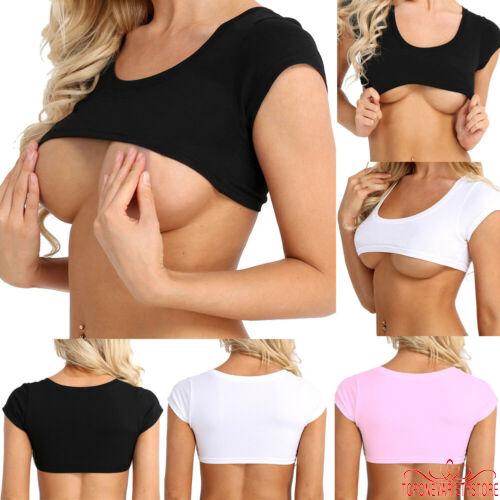 Jry ₪Mới Gợi Cảm Mùa Hè Nữ Đảng Áo Crop Ngắn Tay Cotton Crop Tops Áo Sơ Mi