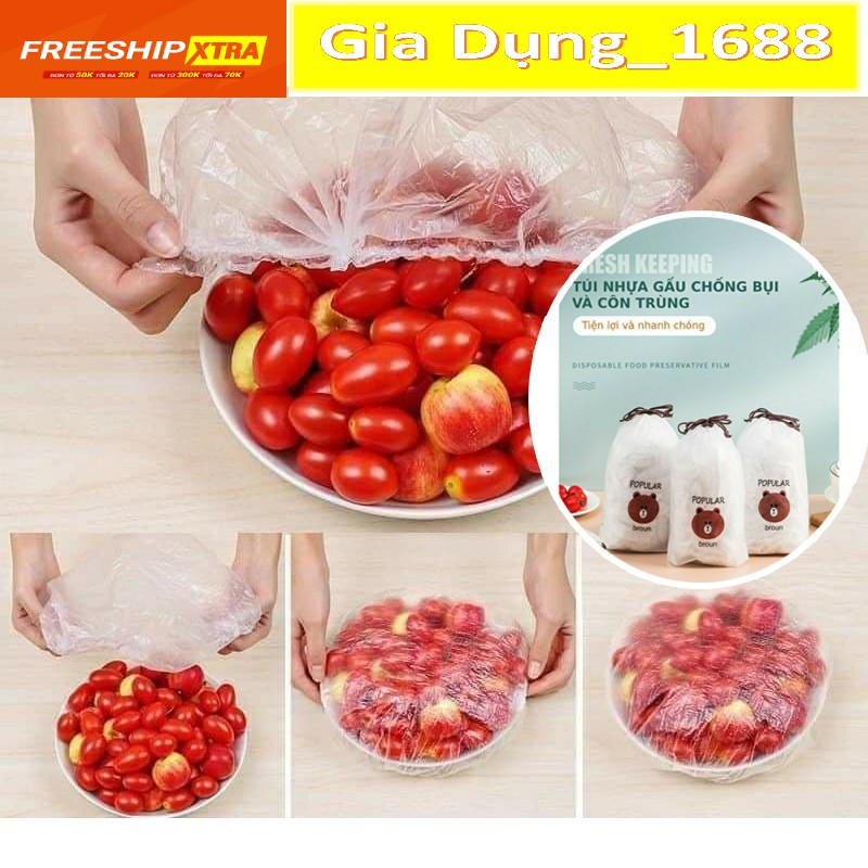 Màng bọc thực 💚CAM KẾT CHUẨN💚Túi zíp đựng thực phẩm-Túi gấu popular broun co giãn