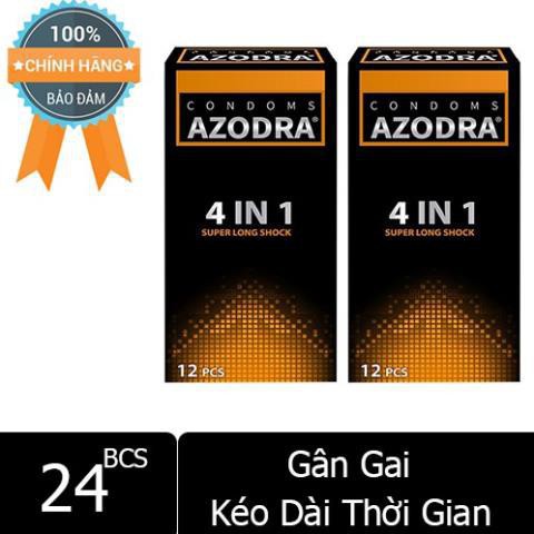 Combo 2 Hộp BCS Kéo Dài Thời Gian Azodra Gân Gai 24 Bao Cao Su | Shopee ...