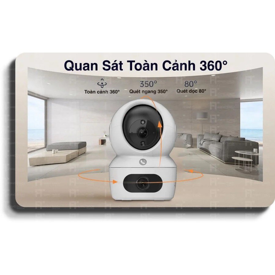 Ảnh Camera wifi trong nhà Ezviz H7C 8MP 2 mắt kép 3