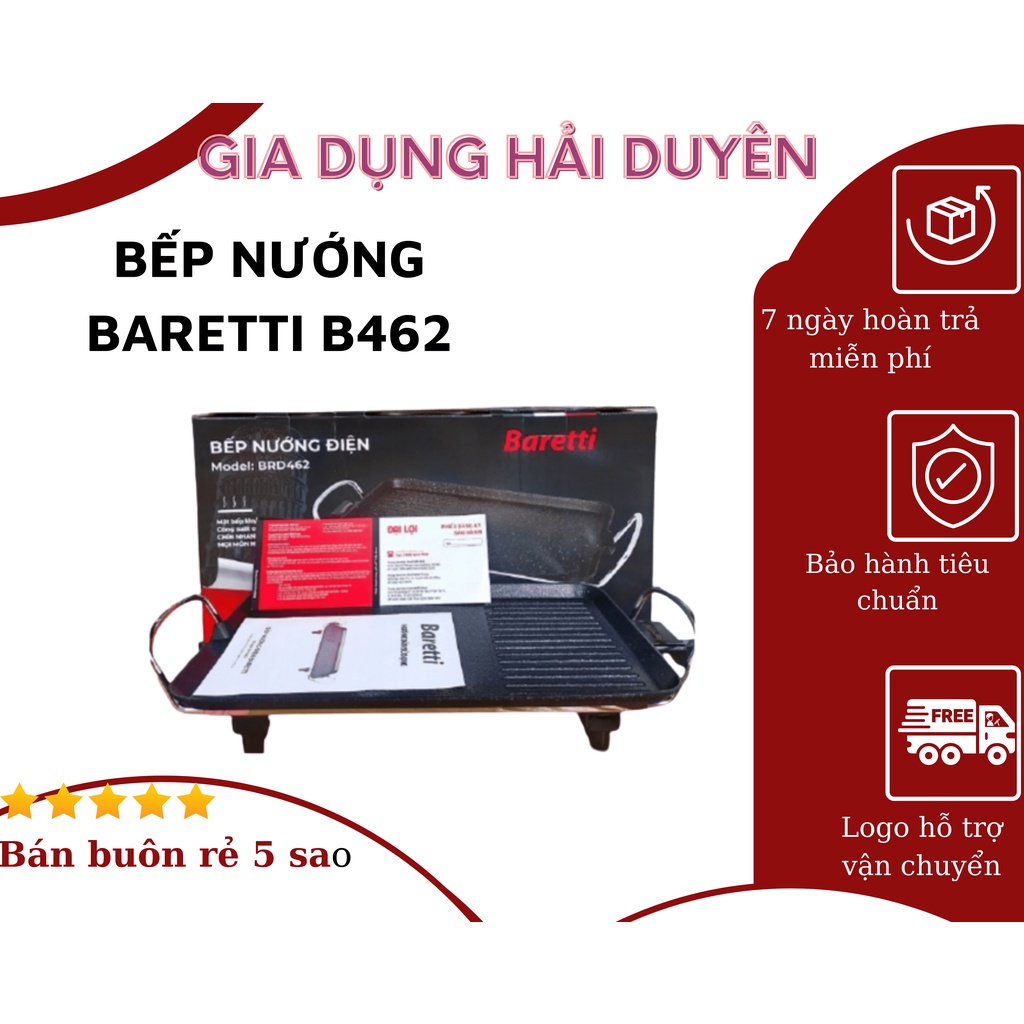 Bếp nướng điện Sunhouse Baretti B462 bảo hành 12 tháng | Shopee Việt Nam