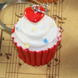 3 Móc Khóa Mô Hình Bánh Cupcake - Thỏ Hồng VPP