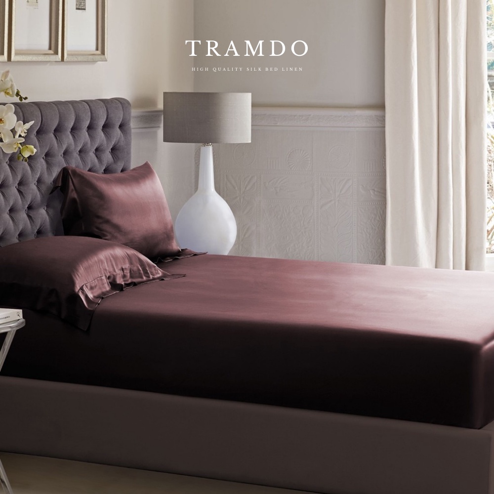 Ảnh Bộ Chăn Ga Gối Lụa Cao Cấp TRAMDO BEDDING Màu Nâu Socola 3