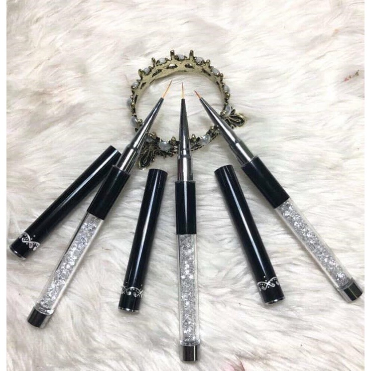 Cọ Nét Cán Đá Cao Cấp 3 Size (5mm; 9mm; 11mm) - Cọ vẽ nail chuyên dụng (có bán từng chiếc)