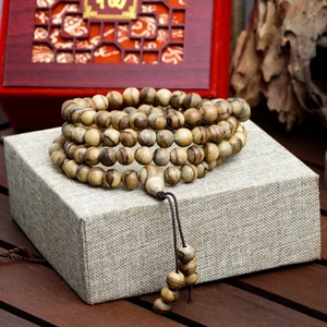 Vòng Trầm Hương 108 Hạt Tốc Bông Tự Nhiên - Vòng Tay Phong Thủy - Trầm Hương Việt Nam - 6mm