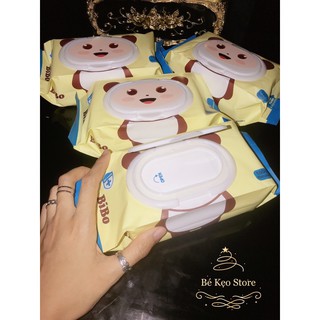 Khăn ướt giấy ướt cho bé Bibo 100 tờ không mùi có nắp an toàn lành tính