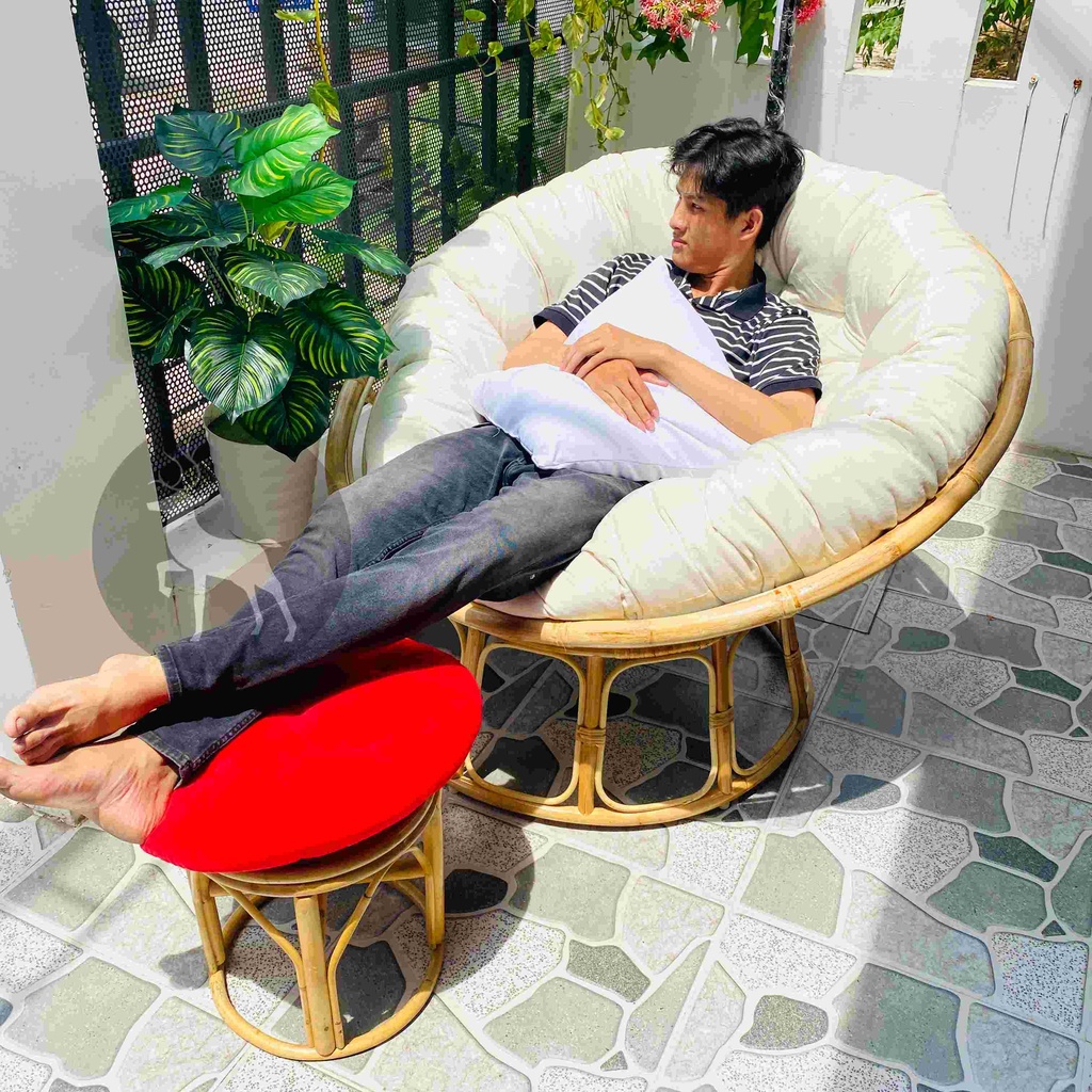 Ghế mây thư giãn PAPASAN cao cấp - 1 mét, chất liệu mây chắc chắn, tùy chọn màu sắc - HOME MÂY