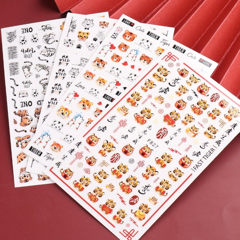 Sticker Mẫu Bé Hổ 2022 | Hình Dán Móng Tay | Shopee Việt Nam